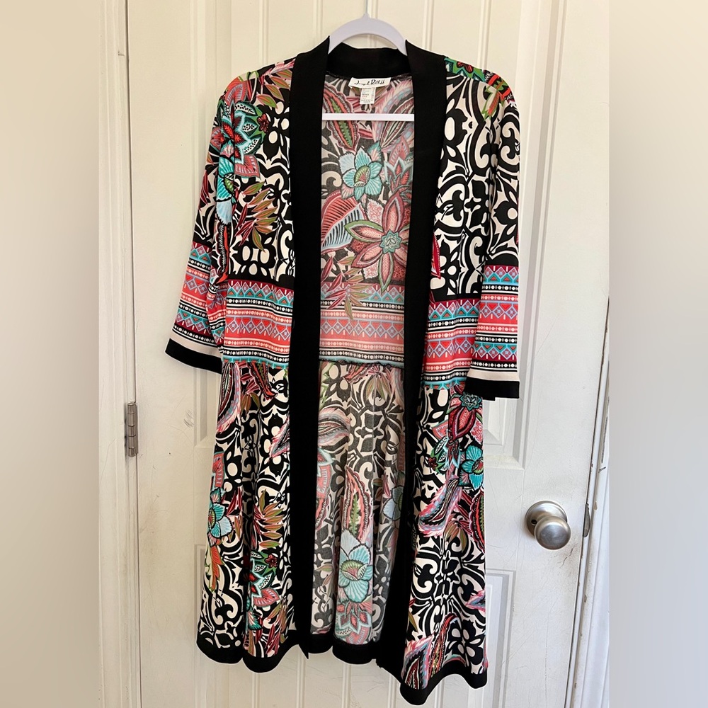 Joseph Ribkoff 3/4 sleeve cover long cardigan, size 16